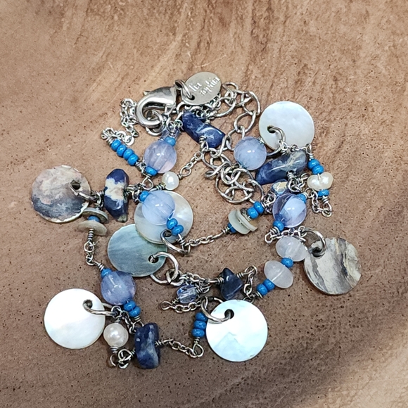 Lia Sophia Blue and Silver Toned Dainty Necklace - Picture 11 of 12